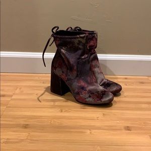 Velvet Floral Booties
